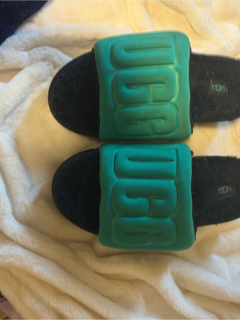 UGG Kids Teal Green Padded Slide Sandals